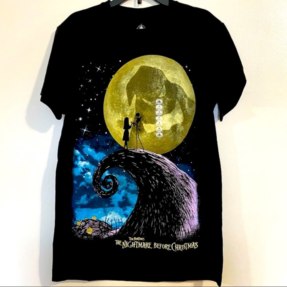 NWT Disney Park Full Moon Jack & Sally The Night Before Christmas T- Shirt Sz S